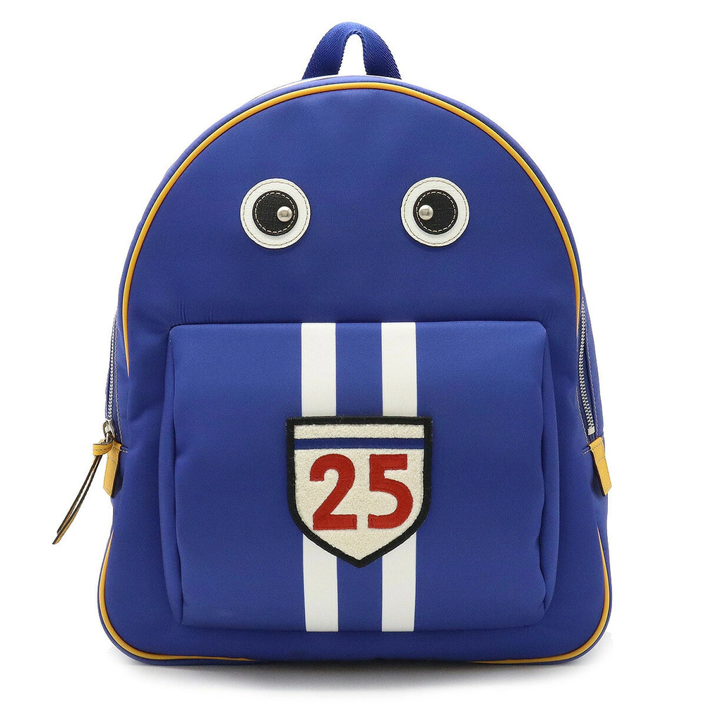 Gucci Racing Car Backpack Rucksack Daypack Leather Blue Yellow Multicolor